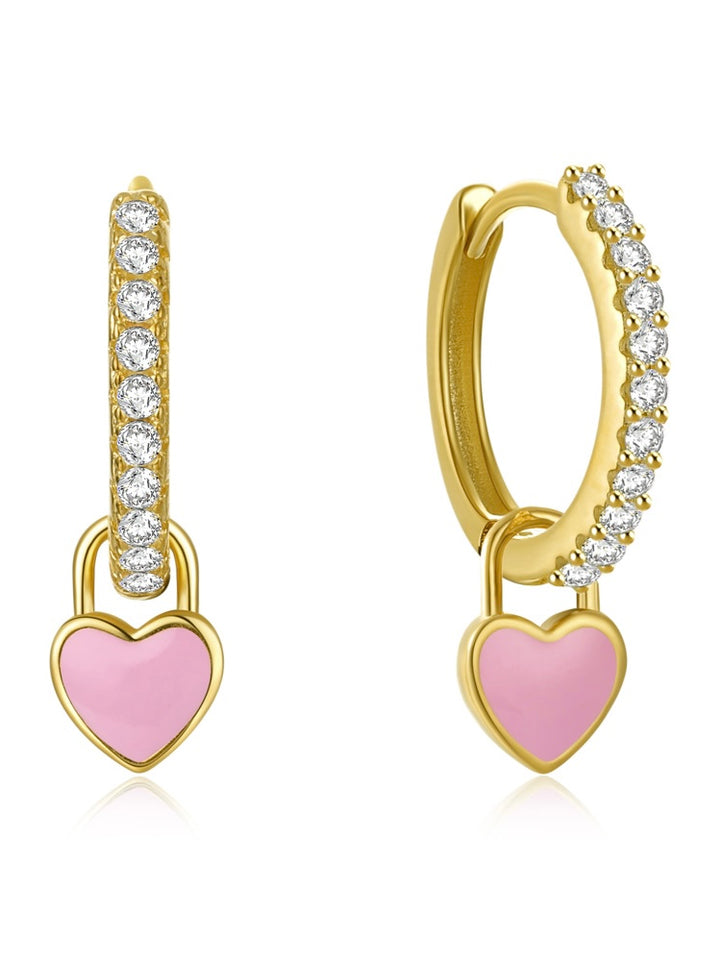 18k gold plated - cutie heart mini hoops earrings