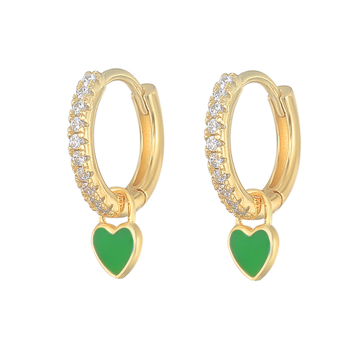 18k gold plated - cutie heart mini hoops earrings