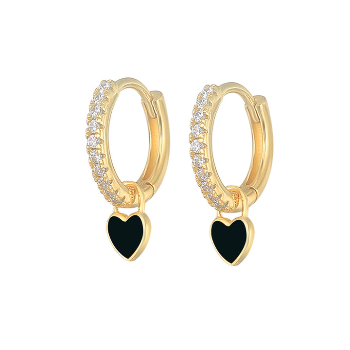 18k gold plated - cutie heart mini hoops earrings