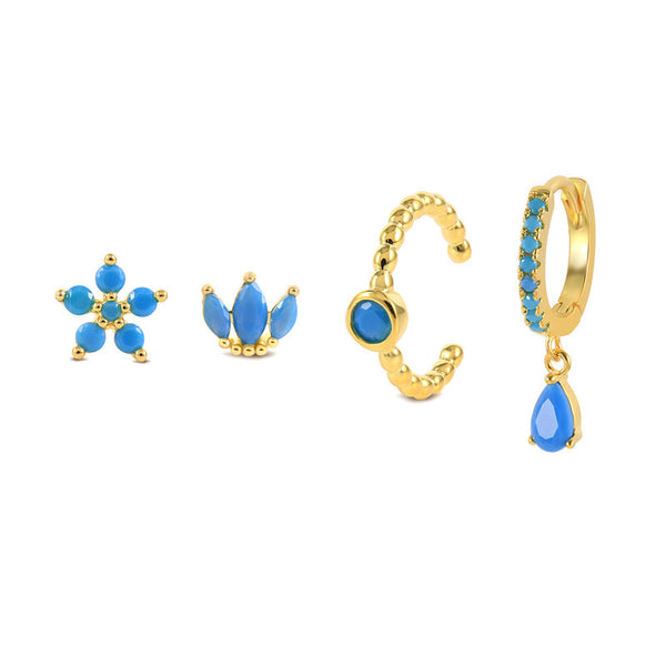 18k gold plated - stacking earring sets