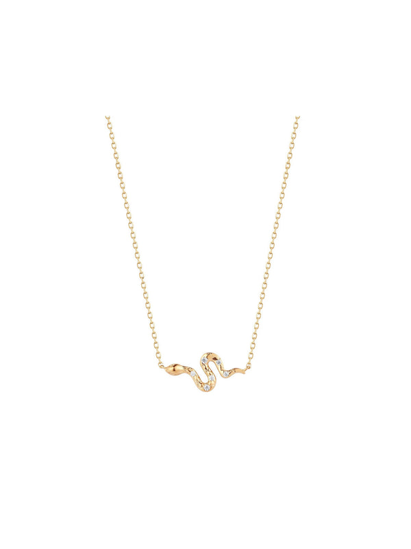 18k gold plated - snake pendant necklace