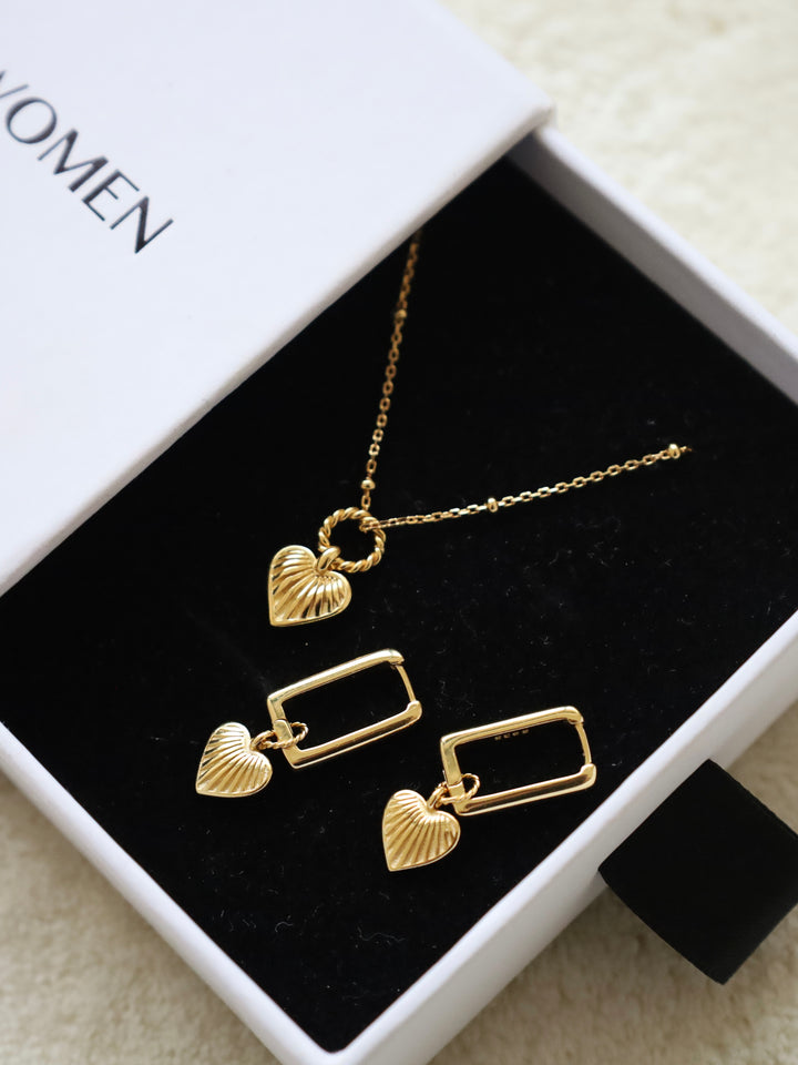 18k gold plated - Mein kleines Herz earrings necklace