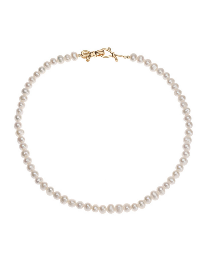 freshwater pearls - natural round pearls beaded necklace