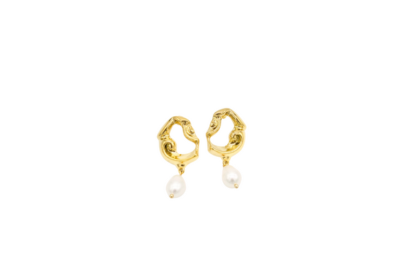 Baroque pearl earrings 18k gold plated