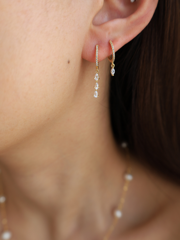 18k gold plated - mini zirconia earring hoops