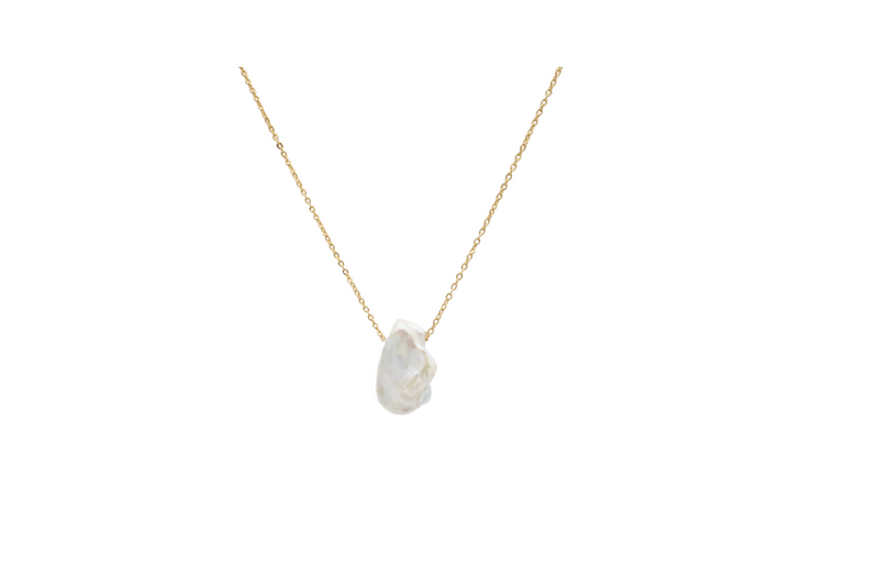 18k gold plated - Baroque pearl necklace