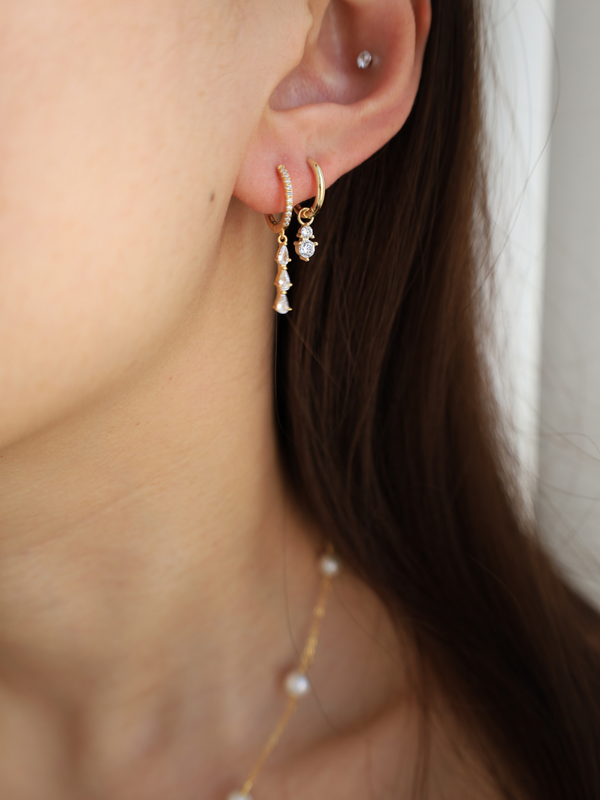 18k gold plated - mini zirconia hoops earring