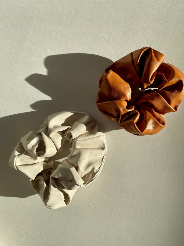 vegan leather hair scrunchie