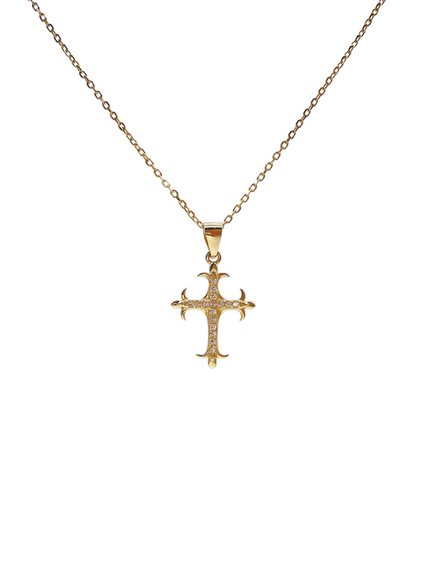 s925 Cross necklace 18k gold plated