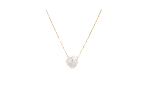 18k gold plated - Baroque pearl necklace