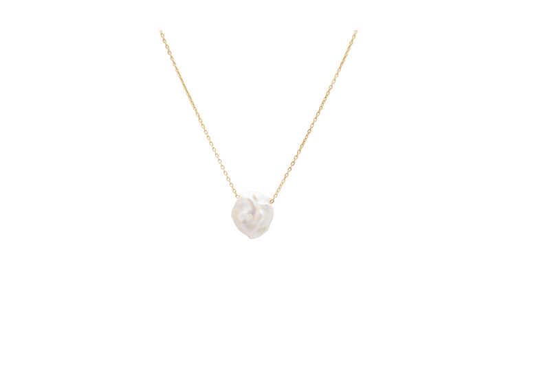 18k gold plated - Baroque pearl necklace