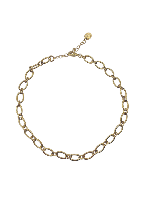 18k gold plated - oval link chain necklace