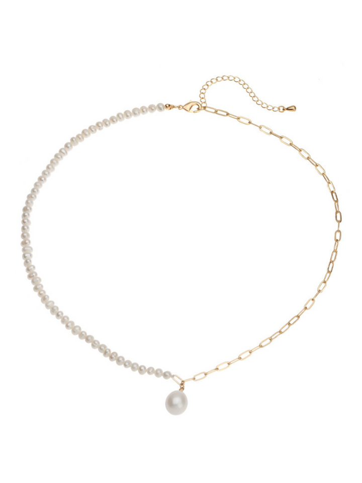 freshwater pearls - pearl pendant half chain necklace