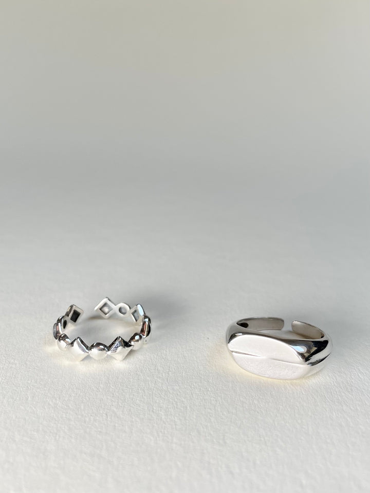 s925 sterling silver ring half & half