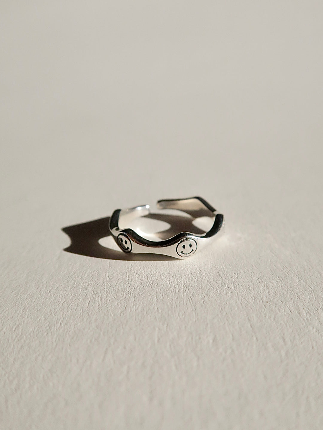 s925 sterling silver - smile open ring