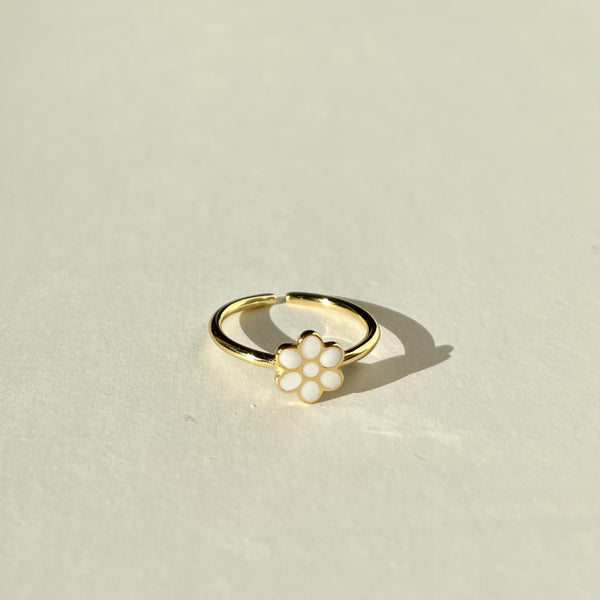 s925 Sterlingsilber Ring Daisy 18k vergoldet