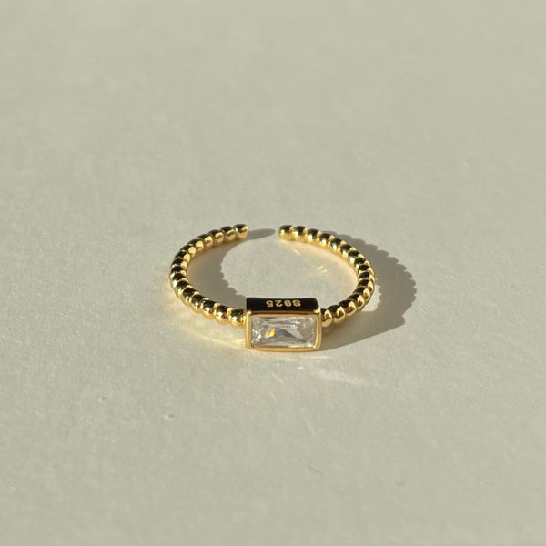 s925 sterling silver ring Mia 18k gold plated