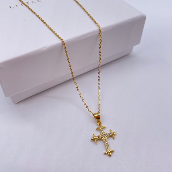 s925 Cross necklace 18k gold plated